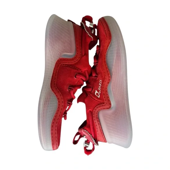 Christian Louboutin Red Arpoador Suede Sneakers Size 37 - Picture 8 of 11